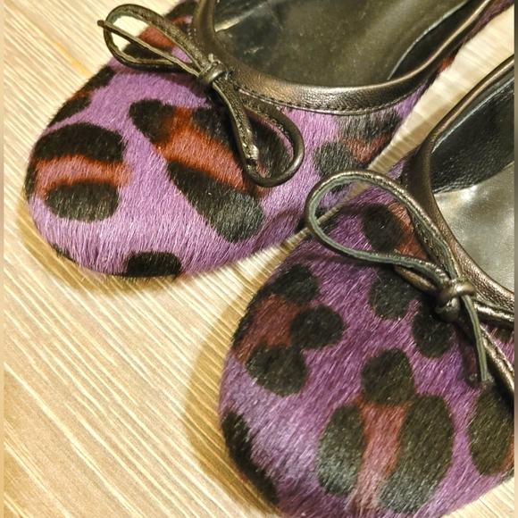 Jhay | Calf Hair | Leopard Print | Purple/Black/Brown | Kitten Heel | Size 6 - Picture 7 of 13